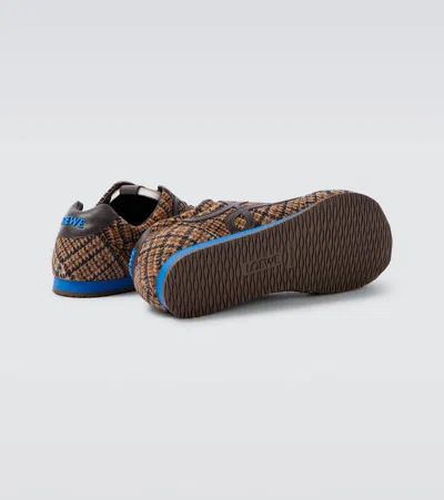 Loewe Ballet Runner 2.0 Leather-trimmed Checked Wool Sneakers In Multi