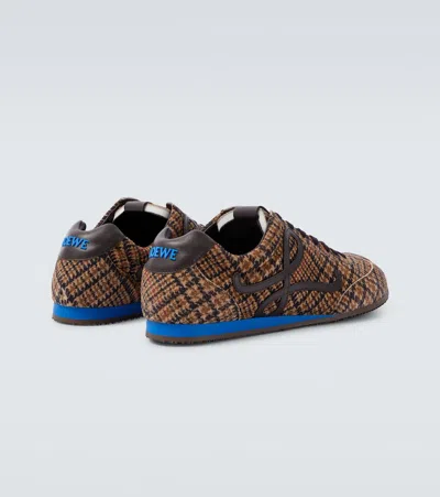 Loewe Ballet Runner 2.0 Leather-trimmed Checked Wool Sneakers In Multi