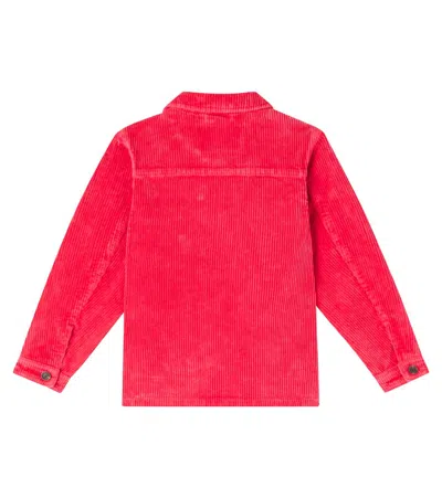 Scotch & Soda Cotton Corduroy Overshirt In Red