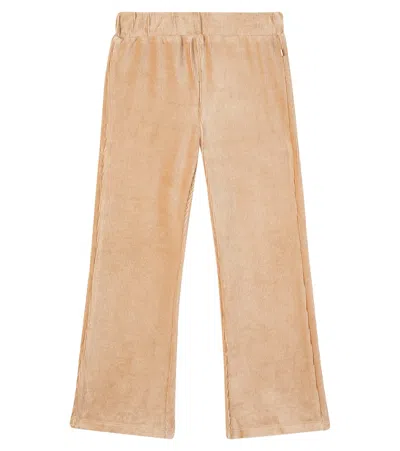 Scotch & Soda Ribbed-knit Cotton-blend Velvet Leggings In Nude