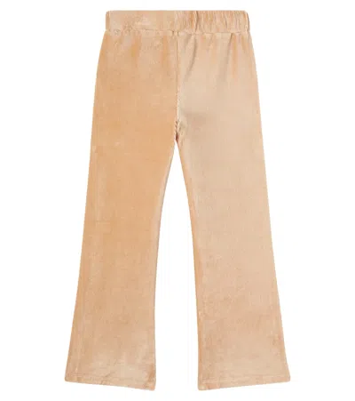 Scotch & Soda Ribbed-knit Cotton-blend Velvet Leggings In Nude