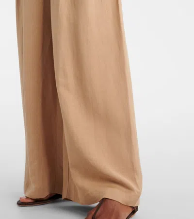 Faithfull Astrid High-rise Wide-leg Pants In Brown
