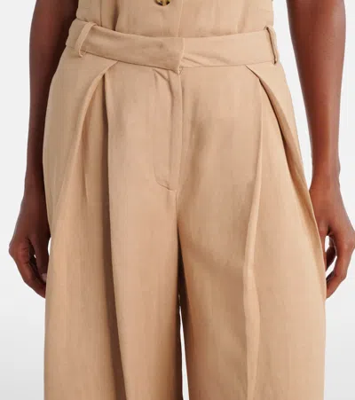 Faithfull Astrid High-rise Wide-leg Pants In Brown