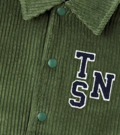 The New Society Mikel Patch-appliqué Corduroy Jacket In Green