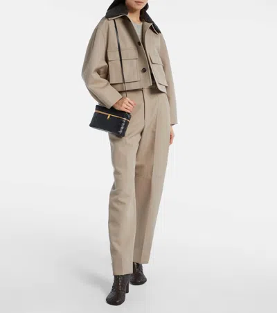 Bottega Veneta Women Bang Bang Leather Vanity Case With Intrecciato Motif In Black