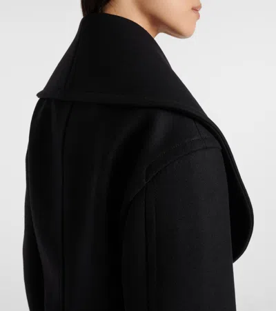 Bottega Veneta Double-breasted Wool Coat In Black