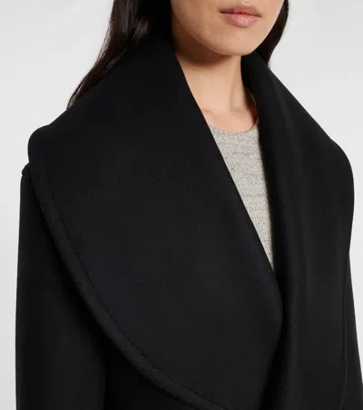 Bottega Veneta Double-breasted Wool Coat In Black