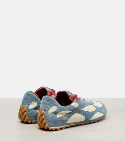 Bottega Veneta Orbit Flash Leather-trimmed Suede And Shell Sneakers In White