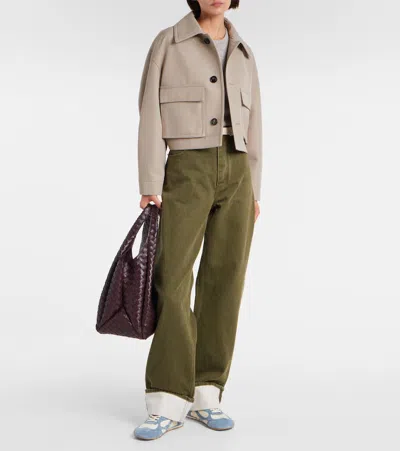 Bottega Veneta Orbit Flash Leather-trimmed Suede And Shell Sneakers In White