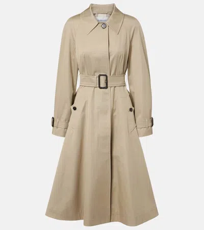 Burberry Long Gabardine Ellingham Fit-and-flare Car Coat In Neutral