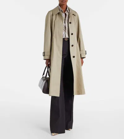Burberry Long Gabardine Ellingham Fit-and-flare Car Coat In Neutral