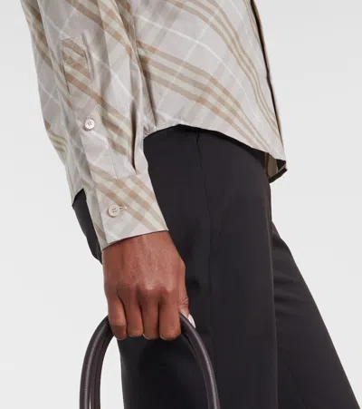 Burberry London Slim Fit Cotton Check Shirt In Brown