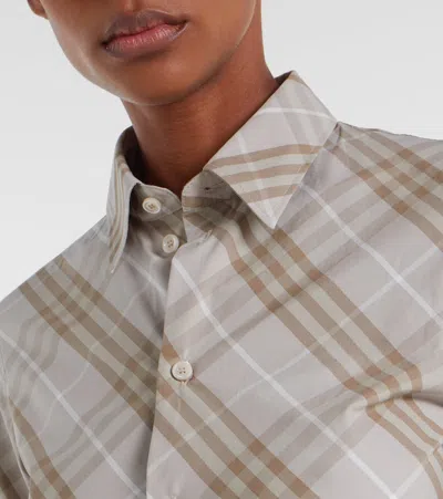 Burberry London Slim Fit Cotton Check Shirt In Brown