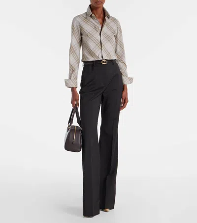 Burberry London Slim Fit Cotton Check Shirt In Brown