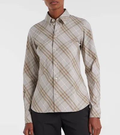 Burberry London Slim Fit Cotton Check Shirt In Brown