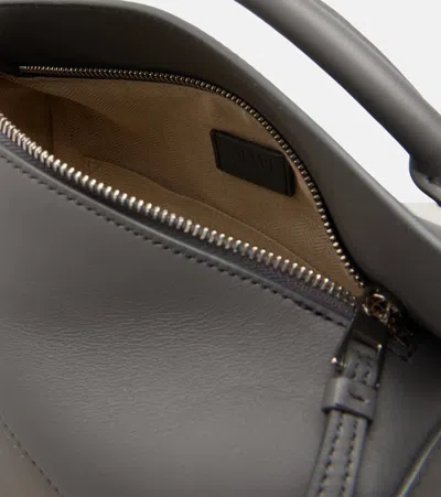 Loewe Puzzle Edge Small Shoulder Bag In Leather In Gray