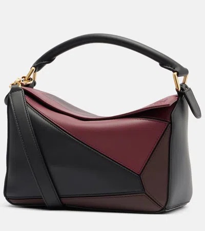 Loewe X Albers Puzzle Square Shoulder Bag In Leather In Black
