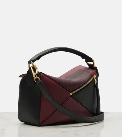 Loewe X Albers Puzzle Square Shoulder Bag In Leather In Black