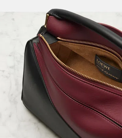 Loewe X Albers Puzzle Square Shoulder Bag In Leather In Black