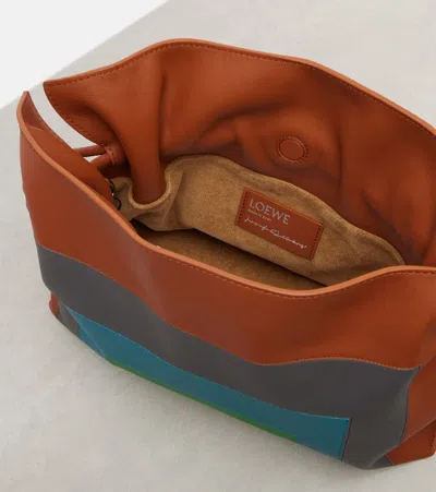 Loewe X Albers Flamenco Medium Clutch Bag In Nappa Leather In Multi