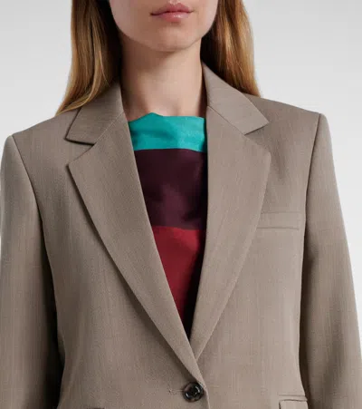 Loewe Gathered Wool Blazer In Neutral
