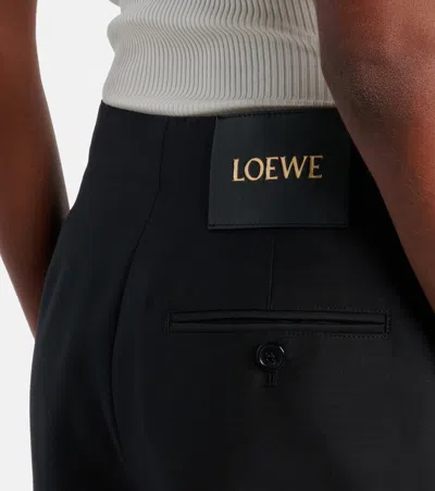 Loewe Belted Trousers In Wool And Silk In Black