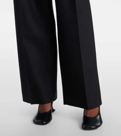 Loewe Belted Trousers In Wool And Silk In Black