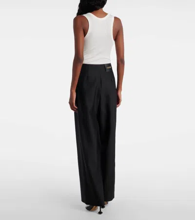 Loewe Belted Trousers In Wool And Silk In Black