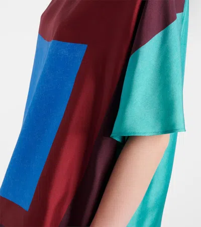 Loewe Womens Green/red/multicolor Colour-block Silk Scarf Top In Multi