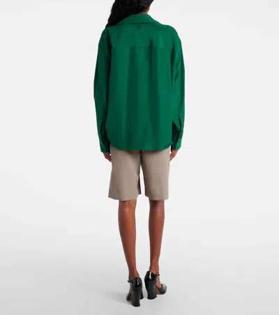 Loewe Charmeuse Balloon Button-down Shirt In Green