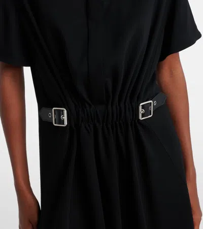 Loewe Belted Dress Lightweight Stretch Viscose Cady In Black