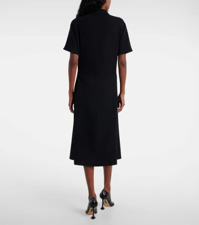 Loewe Belted Dress Lightweight Stretch Viscose Cady In Black