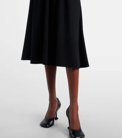 Loewe Belted Dress Lightweight Stretch Viscose Cady In Black
