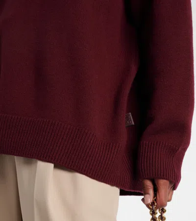 Loewe Wool Sweater With Layered Construction In Brown