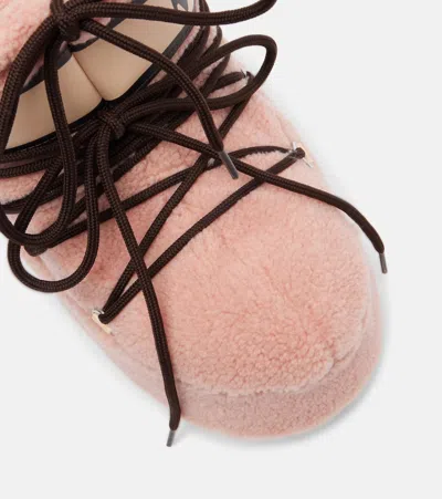 Moon Boot Icon Low Fleece Pink Snow Boot In Pink