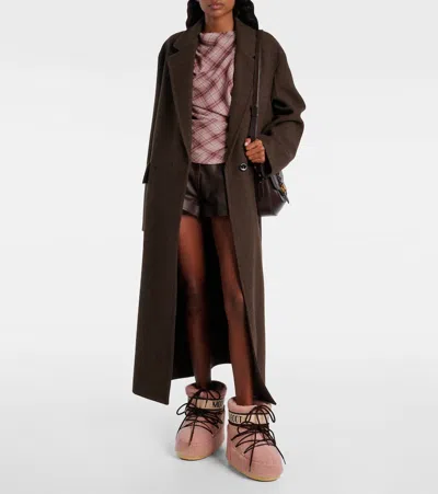 Moon Boot Icon Low Fleece Pink Snow Boot In Pink