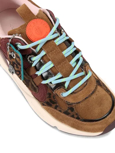 Kurt Geiger Kurt Runner Leopard-print Leather Sneakers In Multi