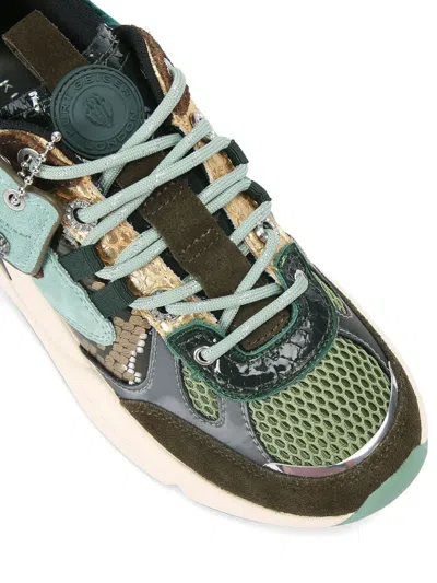 Kurt Geiger Kurt Runner Leopard-print Mesh Sneakers In Multi