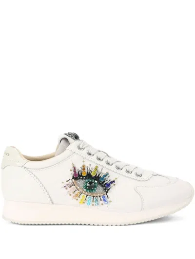 Kurt Geiger Leather Islington Eye Low-top Sneakers In Yellow