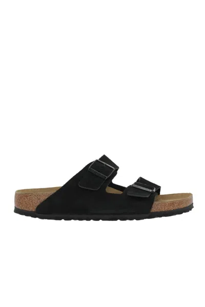 Birkenstock Arizona Suede Sandals With Buckled-straps In Black
