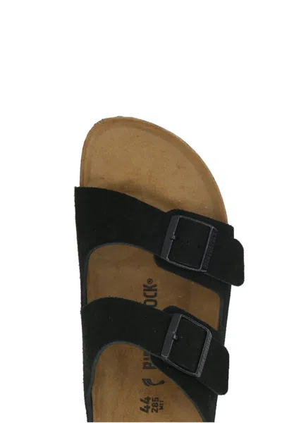 Birkenstock Arizona Suede Sandals With Buckled-straps In Black