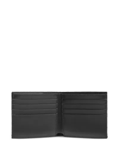 Philipp Plein Nylon And Leather French Wallet Monogram In Black