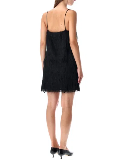 By Malene Birger Black Fringe Ledo Mini Dress In Black