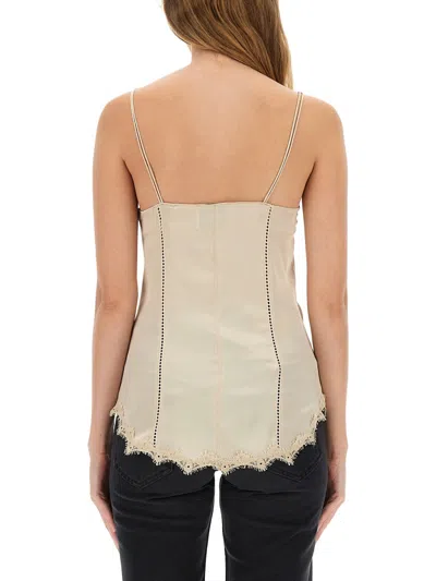 Isabel Marant Diandra Lace And Pointelle-trimmed Silk-blend Satin Camisole In Multi