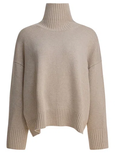 Soeur Womens Ecru Chine William High-neck Merino-wool Jumper In Neutral