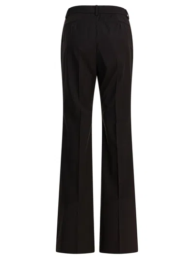 Sportmax Flared Virgin Wool Tailored Trousers In Black