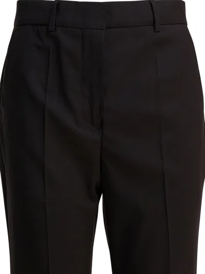 Sportmax Flared Virgin Wool Tailored Trousers In Black