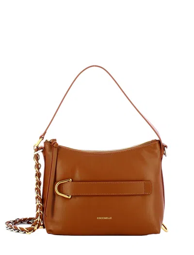 Coccinelle Chain Strap Shoulder Bag In Brown