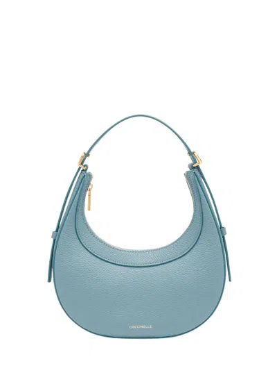 Coccinelle Zip-fastening Leather Shoulder Bag In Blue