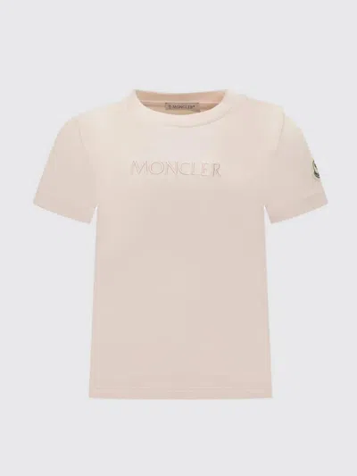 Moncler T-shirt In Cotone Con Logo  In Pink